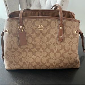 Coach Signature Drawstring Carryall Shoulder Bag